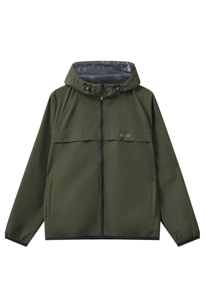 H2O - Regnjakke - Basic Rømø LW Rain Jacket - Packable - Army