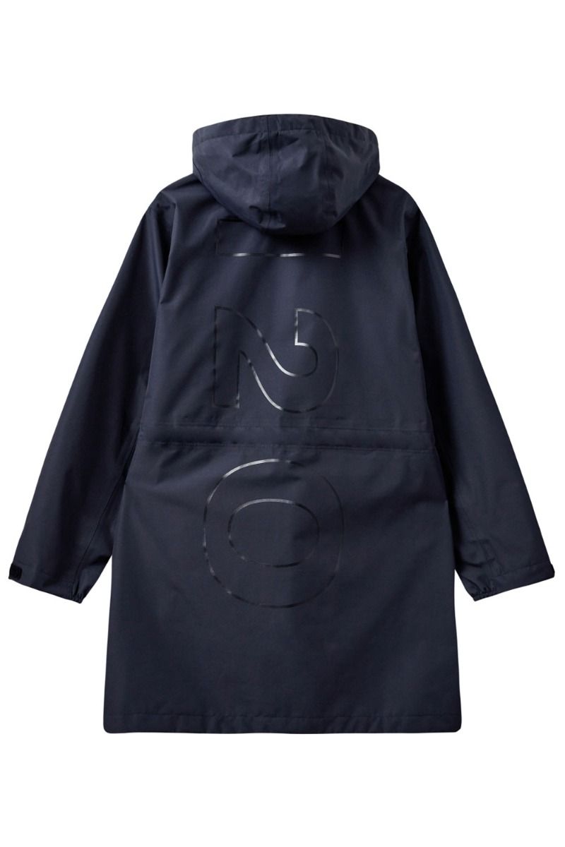 H2O- Regnjakke - Basic Rømø LW Rain Long Jacket - Navy