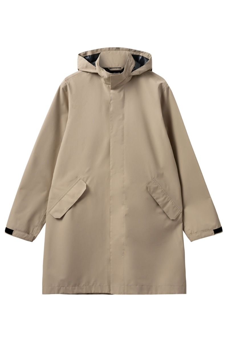 H2O - Regnjakke - Basic Rømø LW Rain Long Jacket - Warm Grey