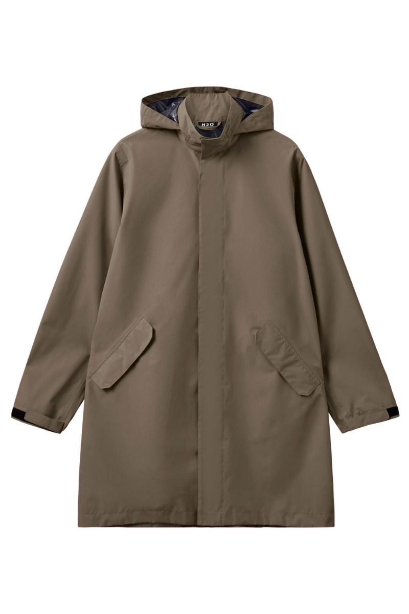 H2O - Regnjakke - Basic Rømø LW Rain Long Jacket 3- Dusty Oak