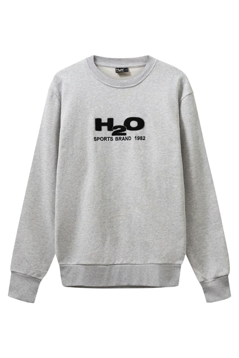H2O - Sweatshirt - Logo Sweat O'neck - Lt. Grey Mel/Black