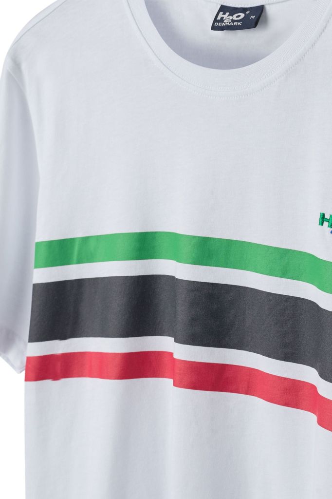 H2O - T-shirt - Basic Gilleleje Tee - White/Green/Red/Navy