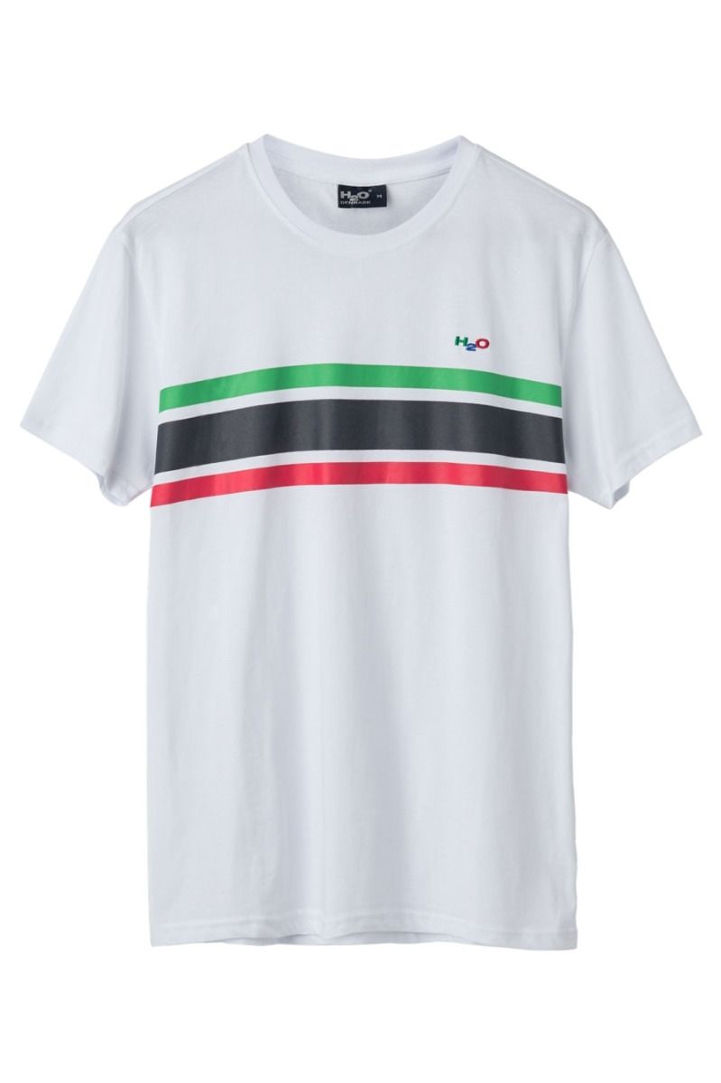 H2O - T-shirt - Basic Gilleleje Tee - White/Green/Red/Navy