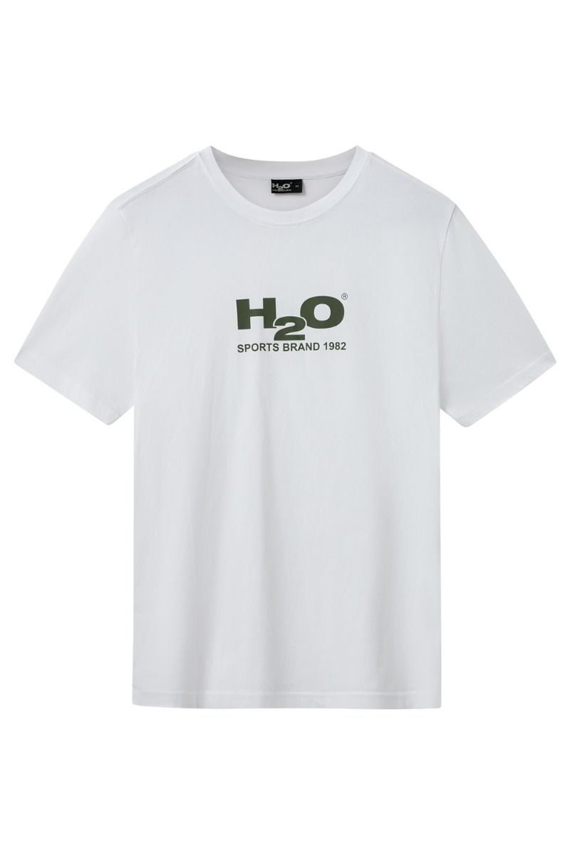 H2O - T-shirt - Logo Tee - White/Army