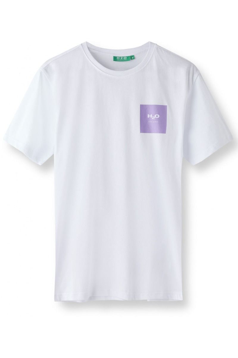 H2O - T-shirt - Lyø Organic Tee - White/Syren