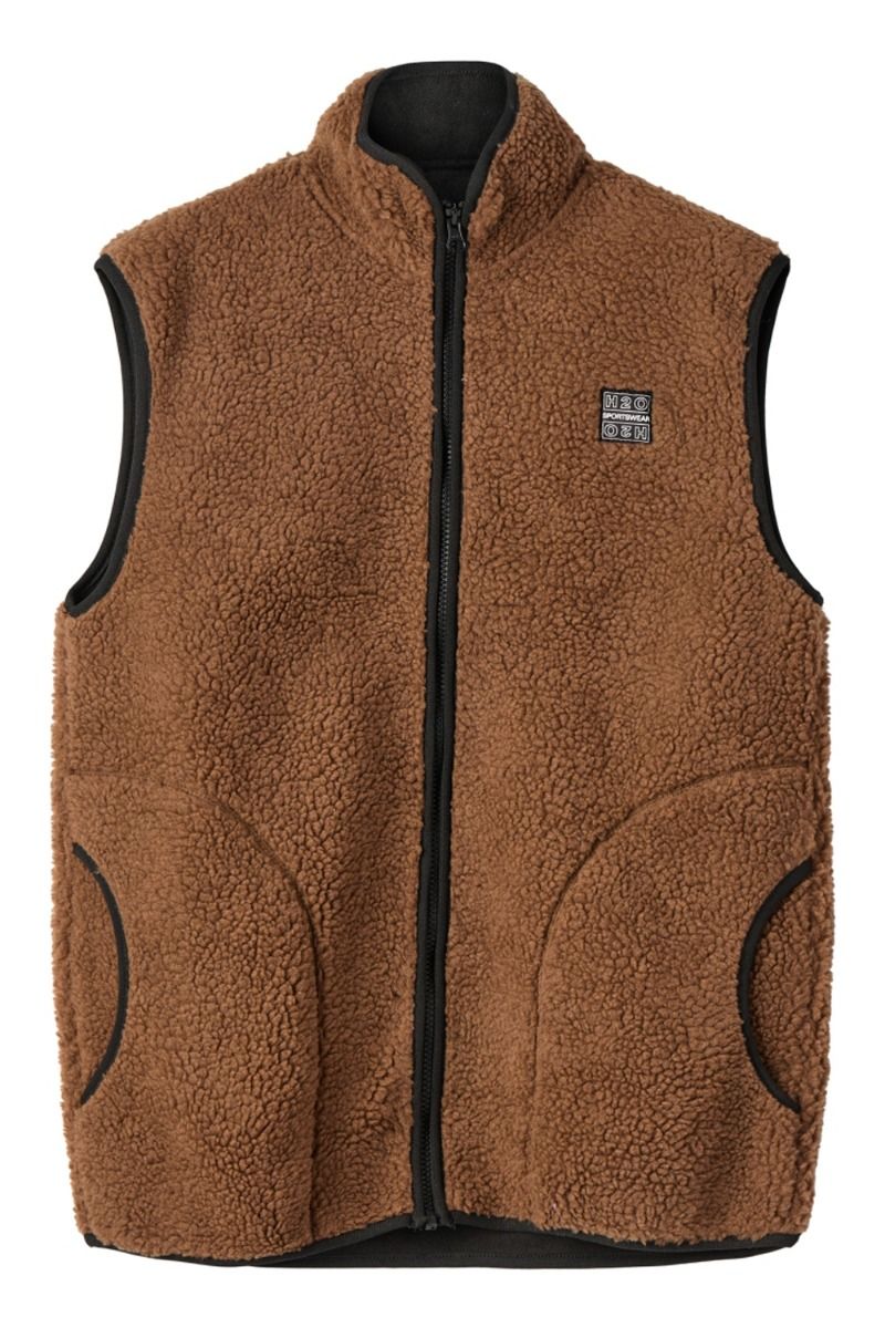 H2O - Vest - Langli Pile Waist Coat - Bison Brown