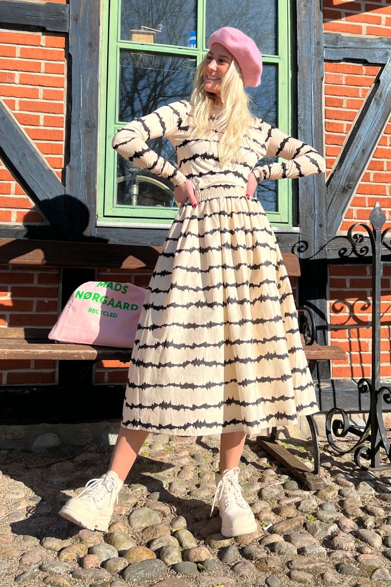 Modström - Nederdel - Poem Print Skirt - Tie Dye Lines