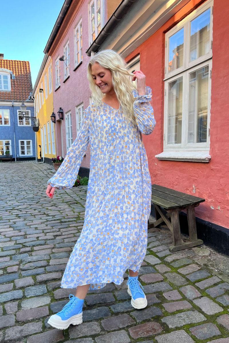 Modström - Kjole - Oyster Print Dress - Aqua Flower