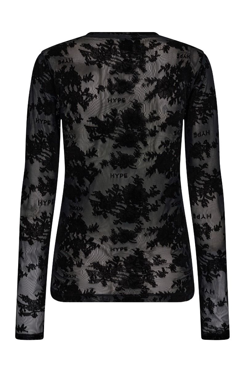 Hype The Detail - Bluse - Lace Blouse - Sort