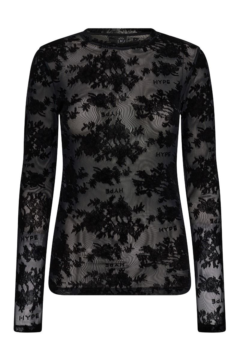 Hype The Detail - Bluse - Lace Blouse - Sort