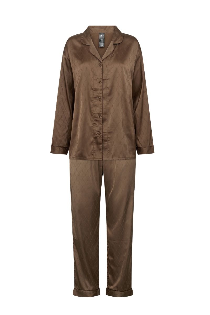 Hype The Detail - Nattøj - Satin Pyjamas - Brun