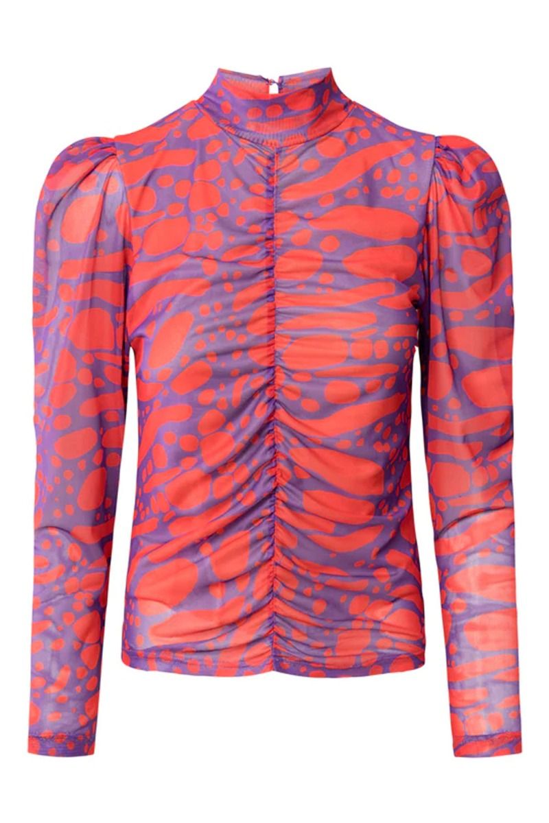 Hunkøn - Bluse - Mallory Wrinkle Blouse - Red Lava Art Print