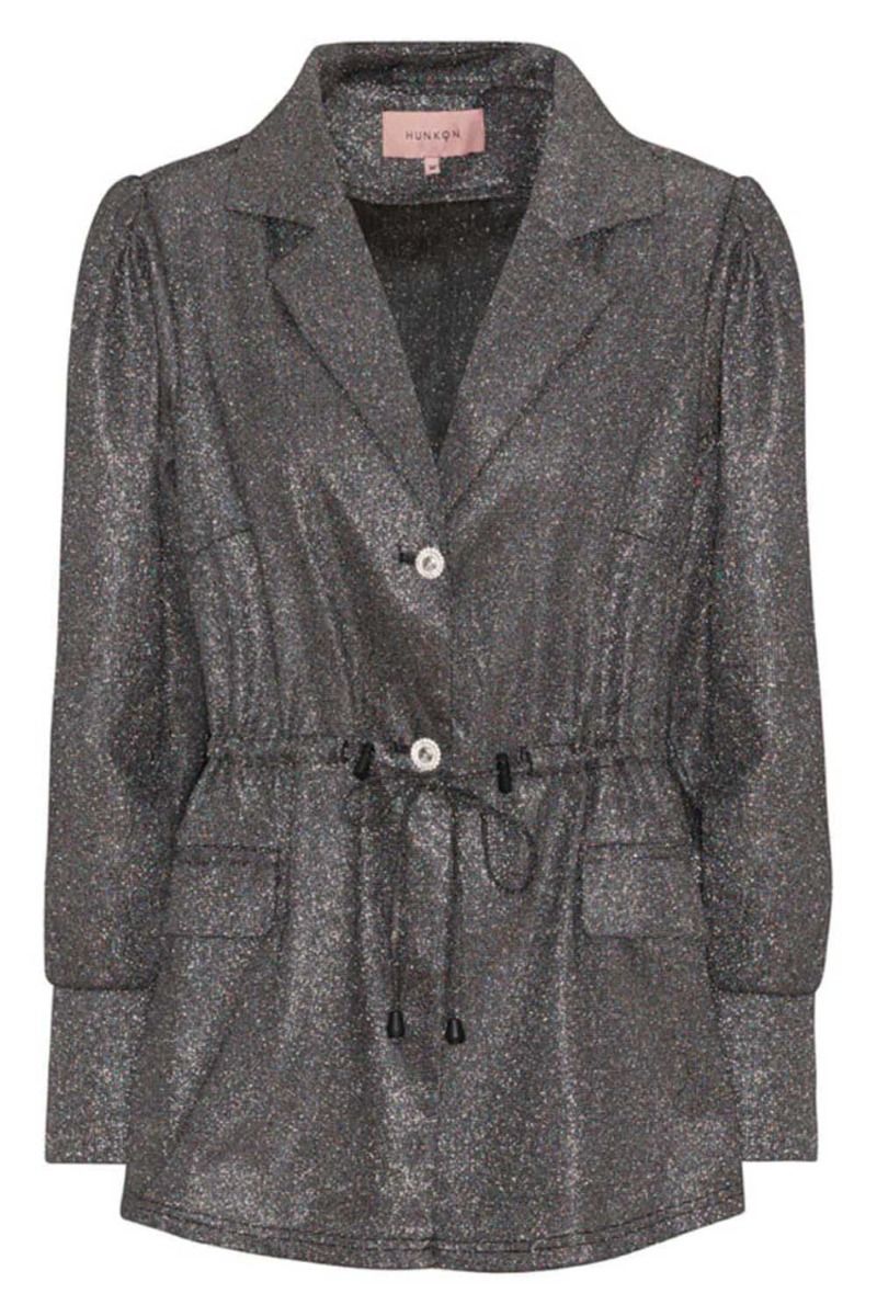 Hunkøn - Blazer - Estelle String Jacket Soft - Black Glitter