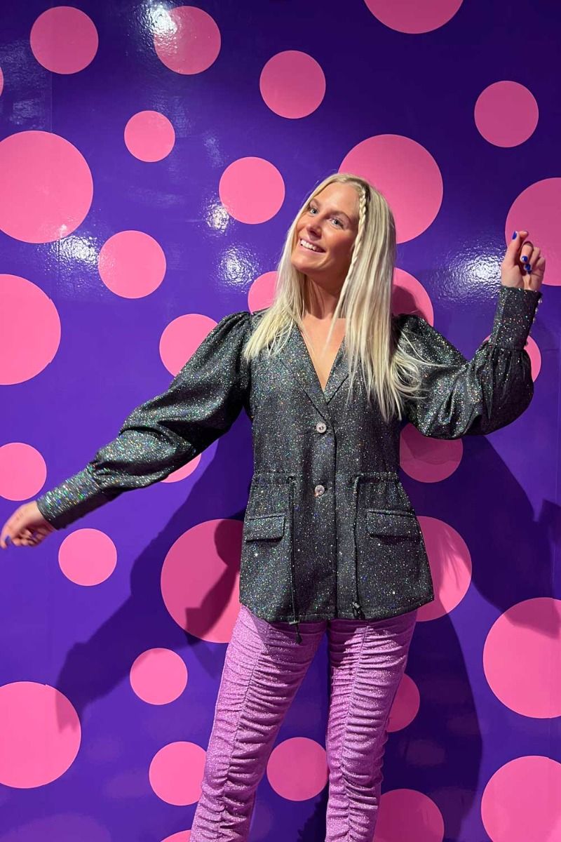 Hunkøn - Blazer - Estelle String Jacket Soft - Black Glitter