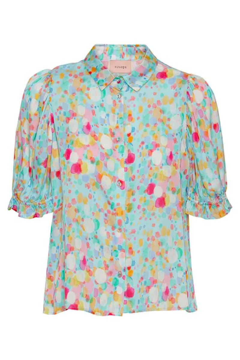 Hunkøn - Skjorte - Luisa Shirt - Blue Bobbles