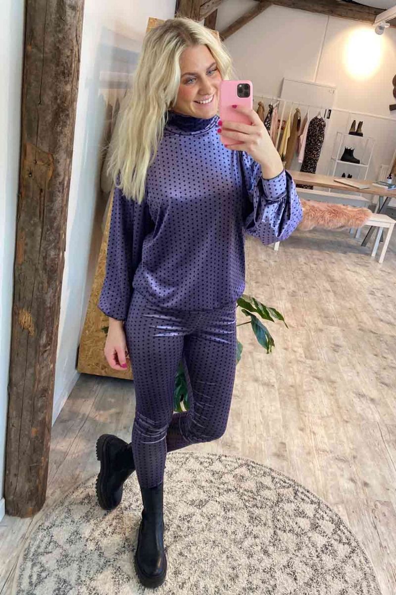 Hunkøn - Bluse - Maddie Blouse - Lavender with Dots