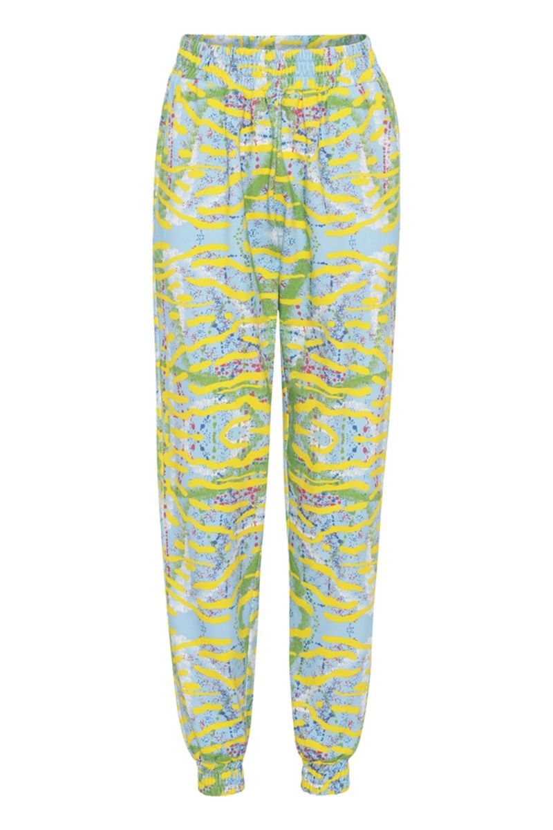 Hunkøn - Bukser - Tanita Sweatpants - Yellow Tiger Art Print