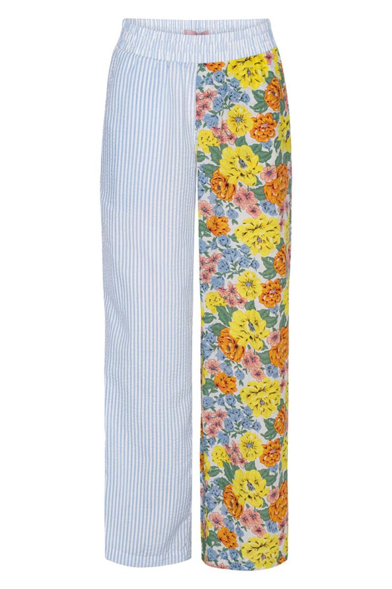 Hunkøn - Bukser - Vanessa Trousers - Blue and floral