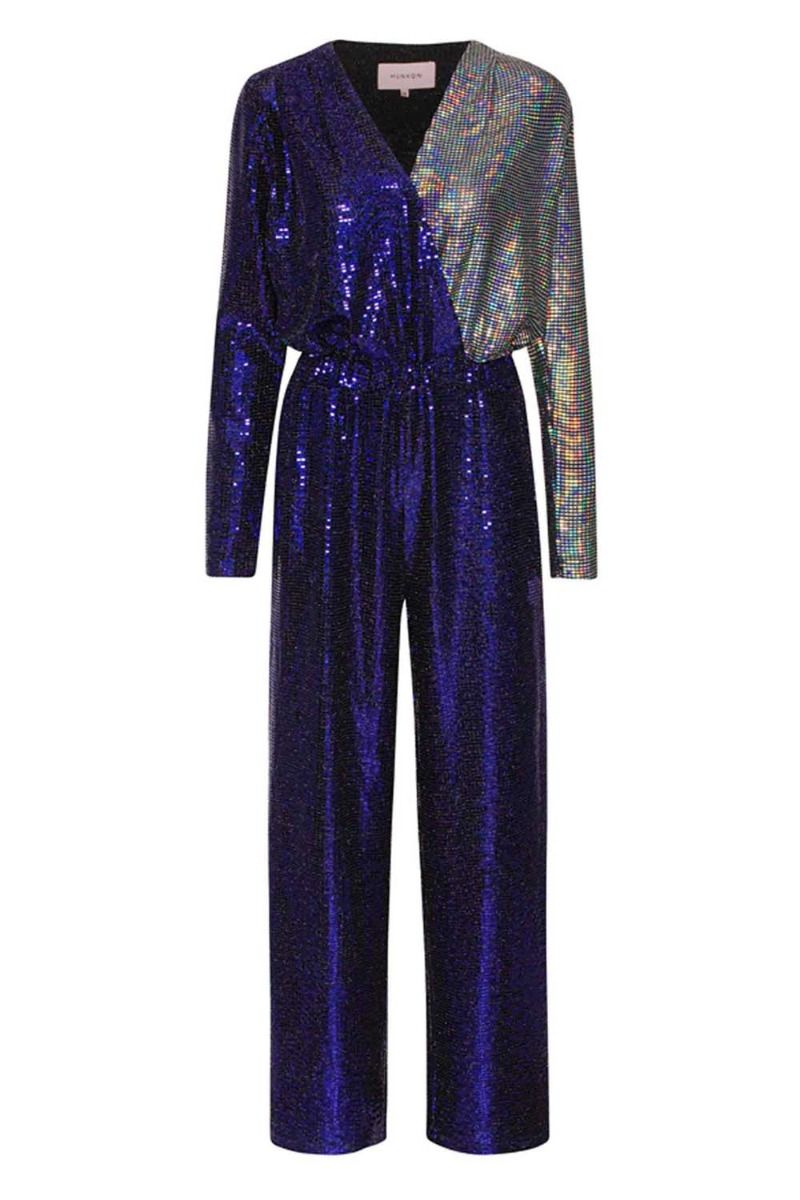 Hunkøn - Jumpsuit - Anette Jumpsuit - Blue and Silver