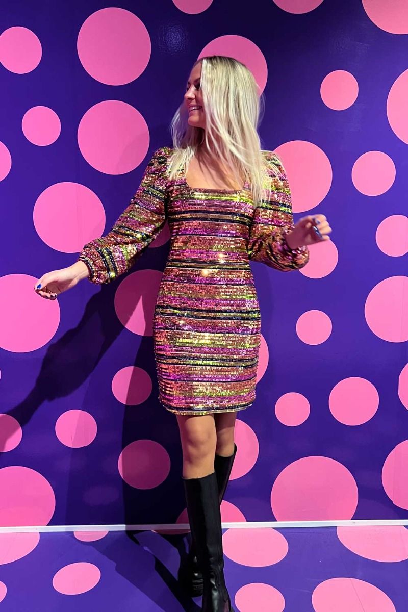 Hunkøn - Kjole - Linda Dress - Rainbow Sequins