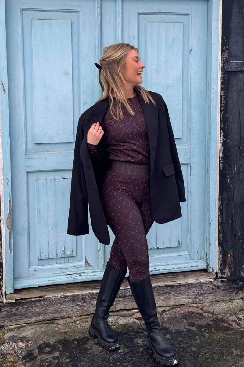 Hype The Detail - Leggings - Printed Legging - MørkeBrun