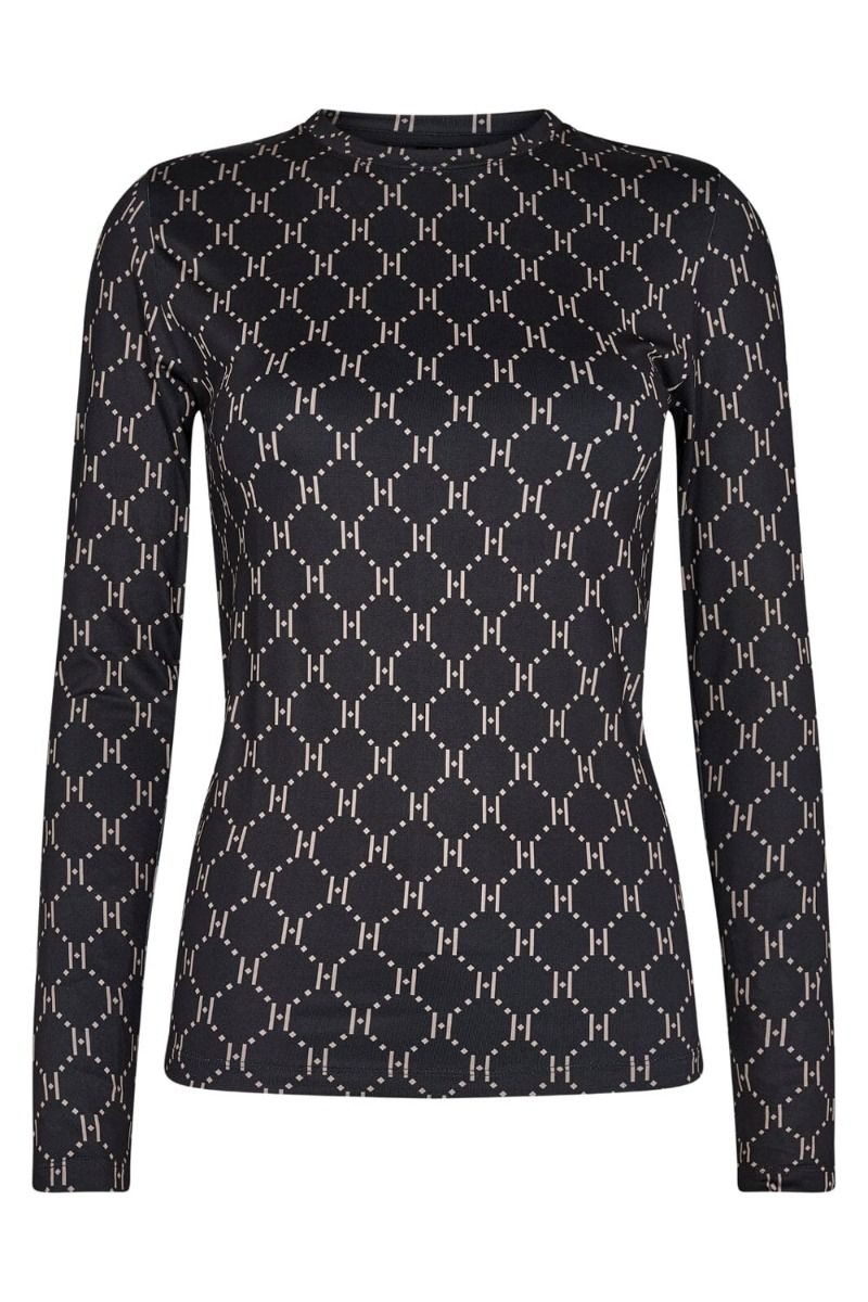 Hype The Detail - Bluse - Printed Blouse - Black/Beige