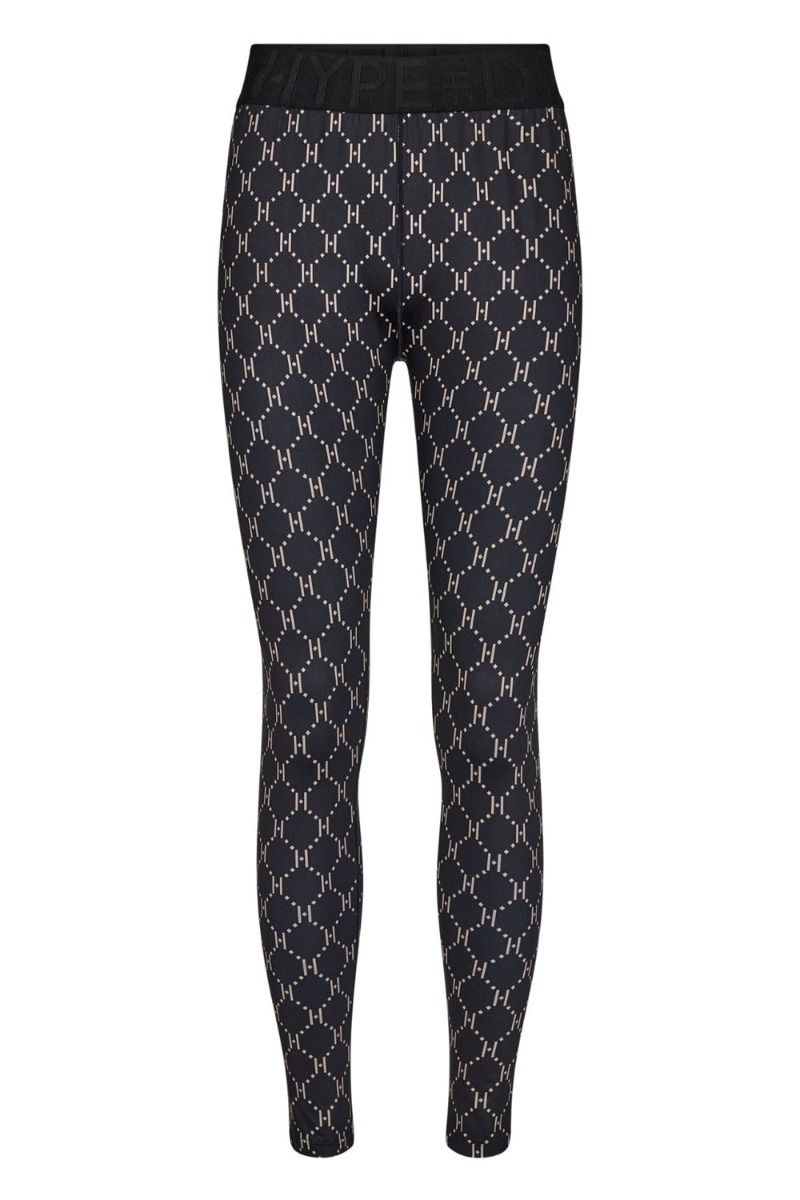 Hype The Detail - Leggings - Printed Legging - Black/Beige