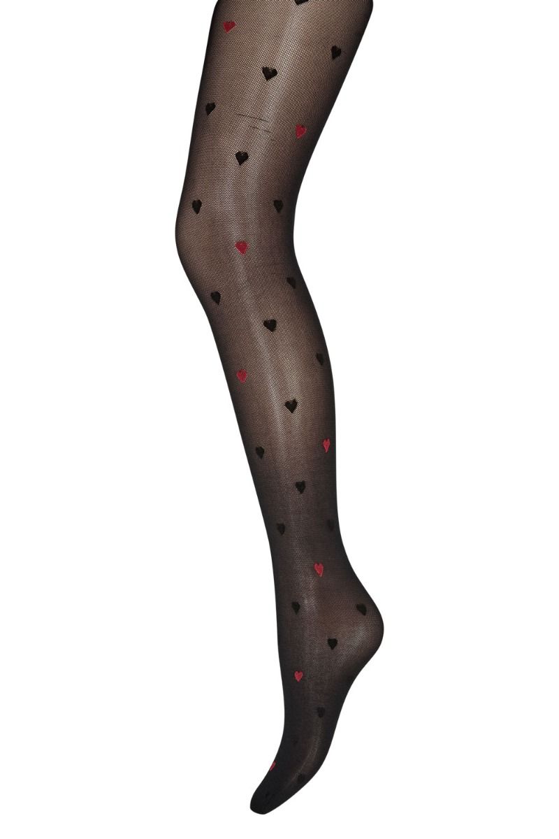 Hype The Detail - Strømpebukser - Hearts 25app - Black/Red