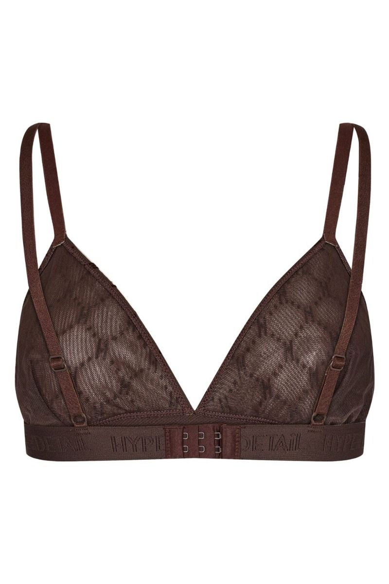 Hype The Detail - Top - Mesh Bralette - Brun