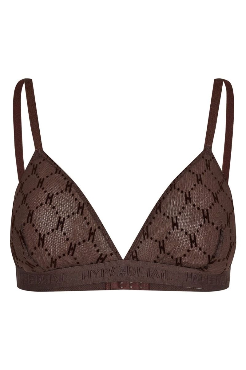 Hype The Detail - Top - Mesh Bralette - Brun