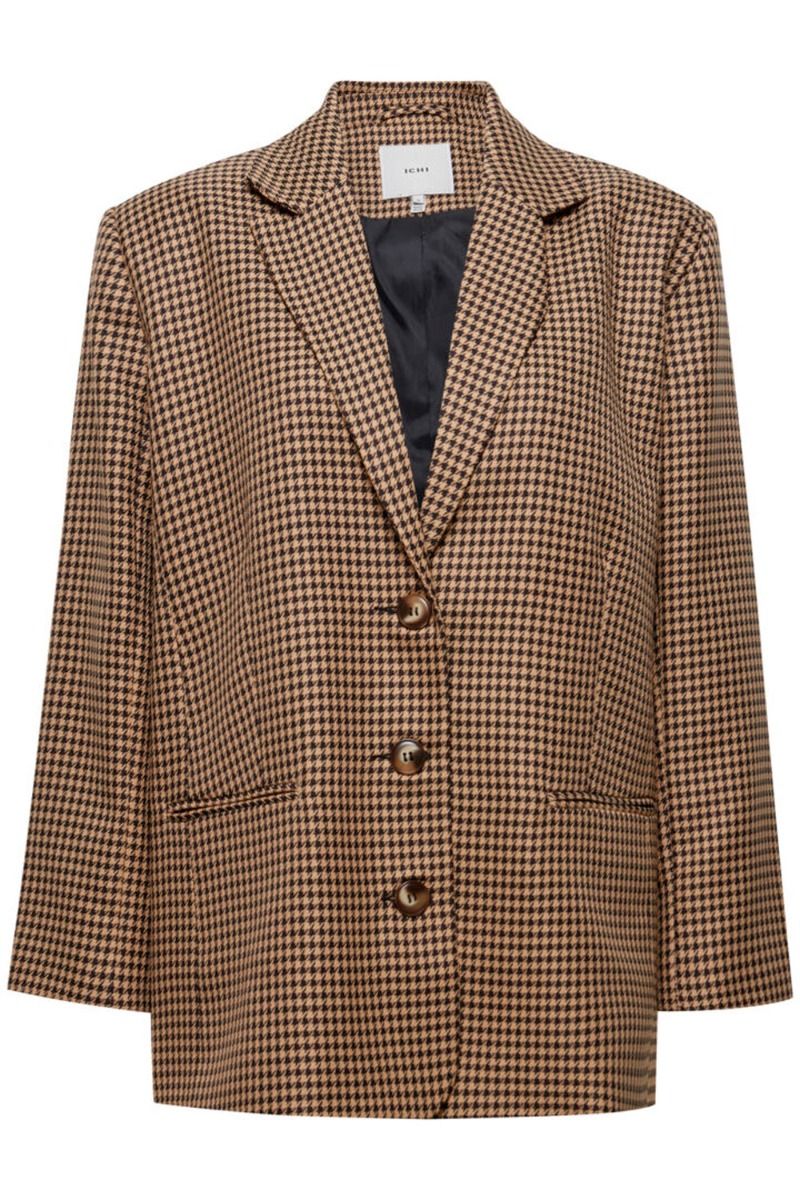 Ichi - Blazer - IX Ava Check Blazer - Tannin