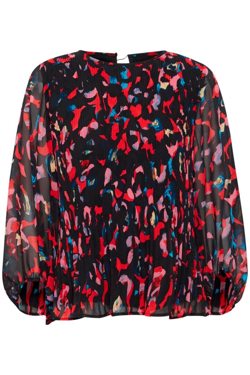 Ichi - Bluse - IH Nalla LS - Poppy Red Print Mix