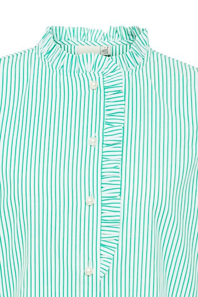 Ichi - Bluse - IX Simbani - Kelly Green Stripe 