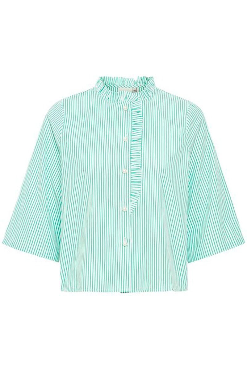 Ichi - Bluse - IX Simbani - Kelly Green Stripe 