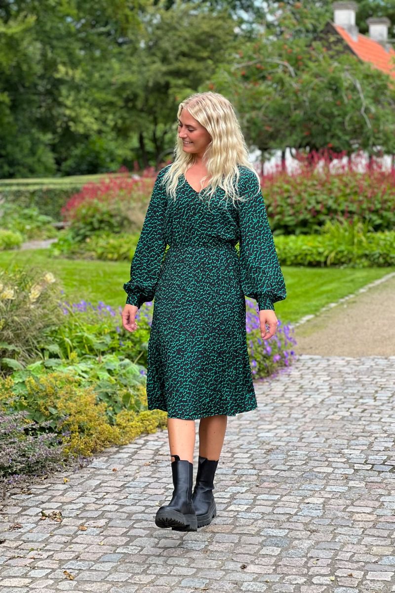 Ichi - Kjole - IH Dara DR - Ditsy Outline Green