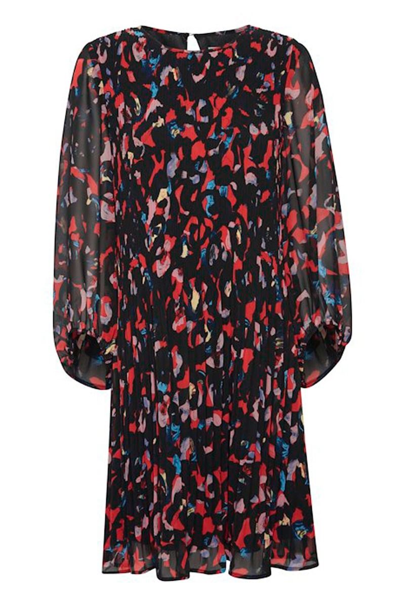 Ichi - Kjole - IH Nalla Dress - Poppy Red Print Mix 