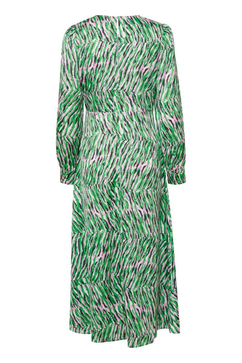Ichi - Kjole - IX Nala DR2 - Kelly Green/Pink Zebra