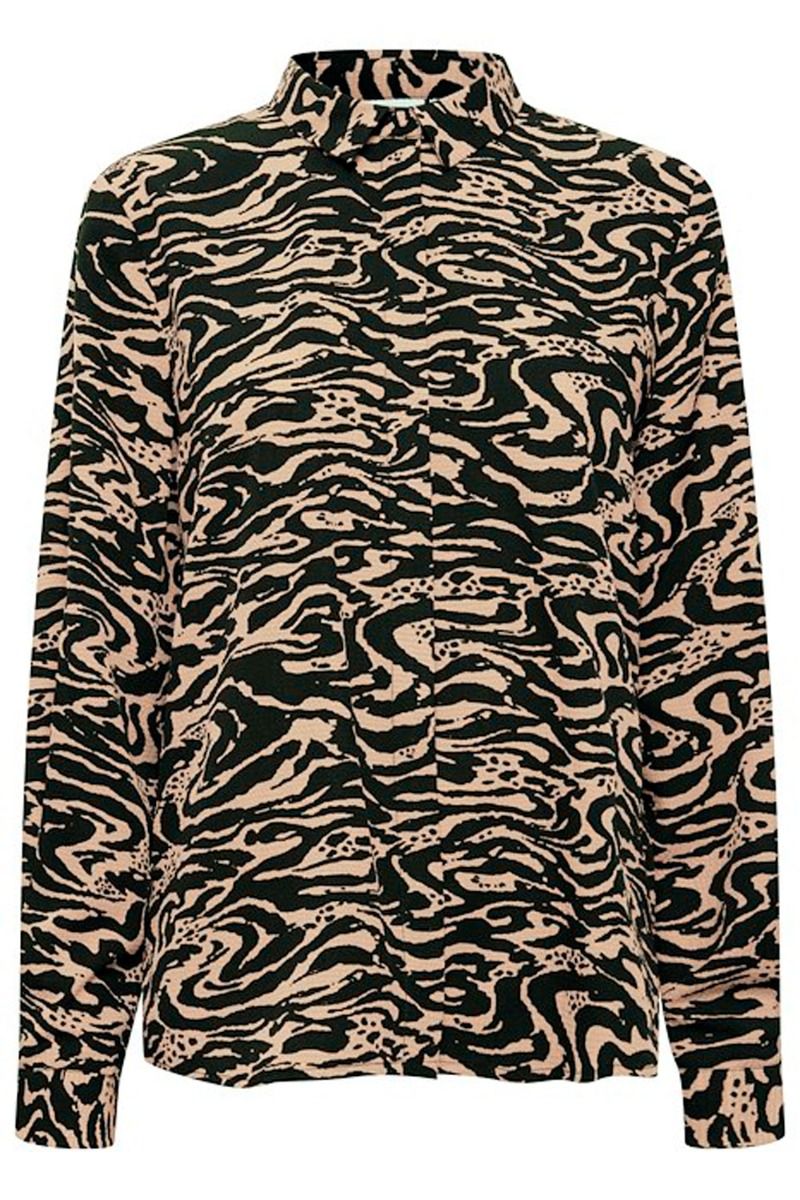 Ichi - Skjorte - IH Fanora - Doeskin Wavy Animal AOP