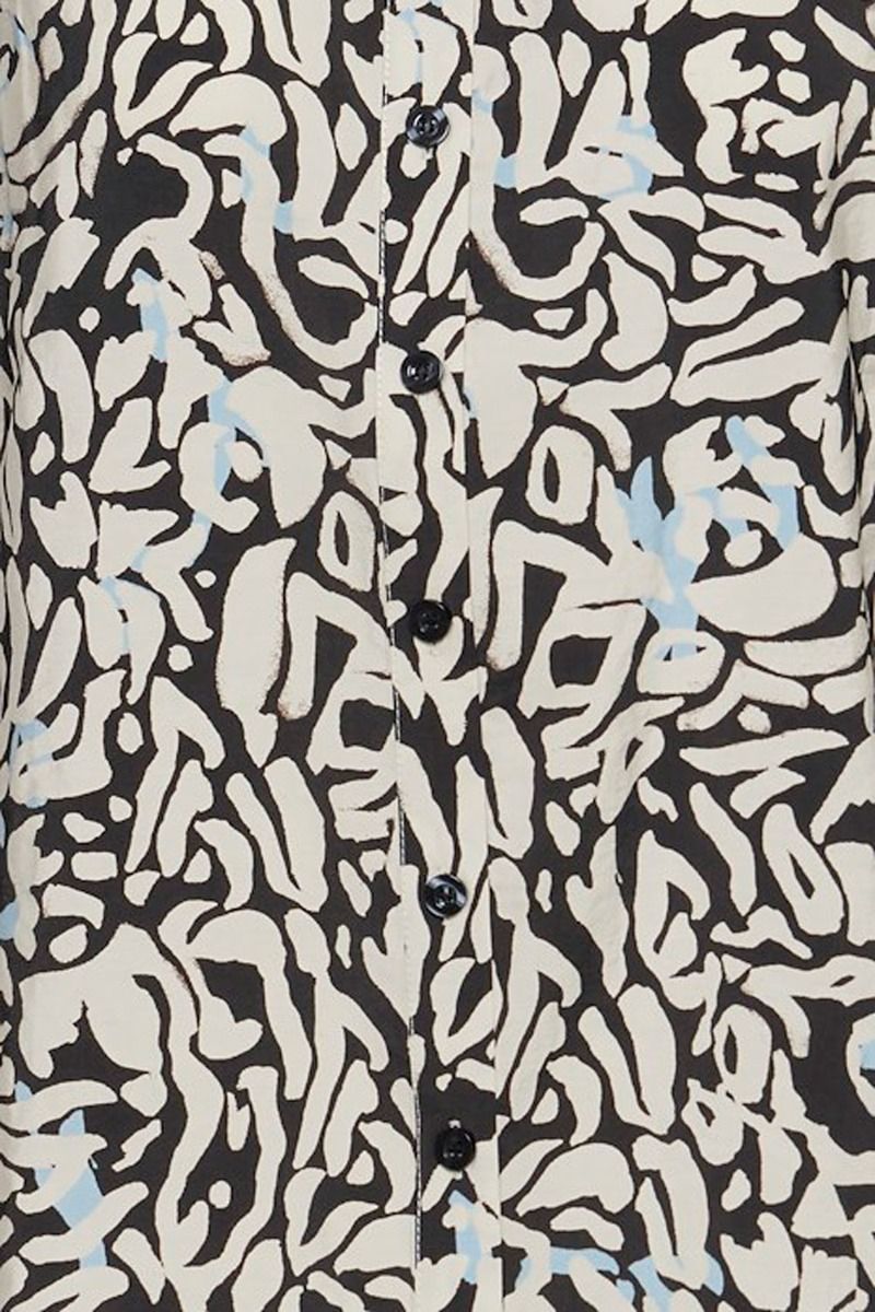 Ichi - Skjorte - IH Jepia SH - Sandshell/Black Leo