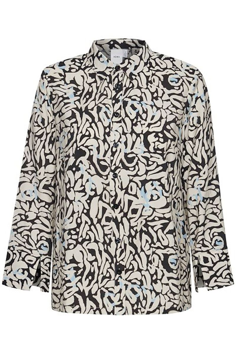 Ichi - Skjorte - IH Jepia SH - Sandshell/Black Leo