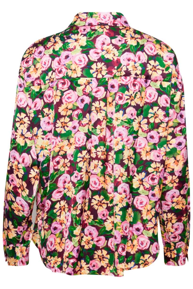 Ichi - Skjorte - IX Nalan Shirt2 - Winetasting Pink Flower Print