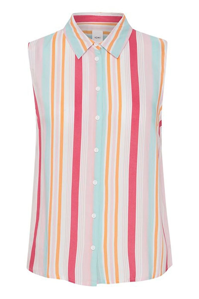 Ichi - Top - IH Vera To5 - Carmine Multi Stripe