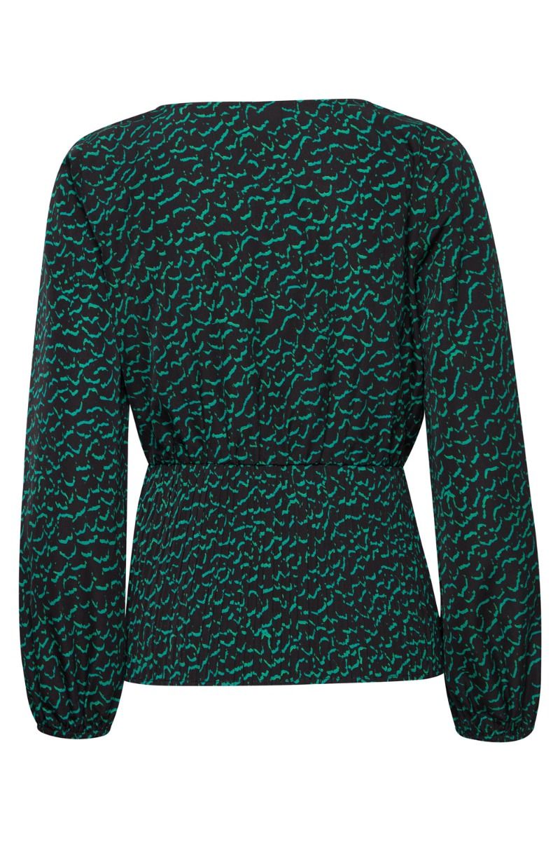 Ichi - Bluse - IH Dara LS - Ditsy Outline Green 