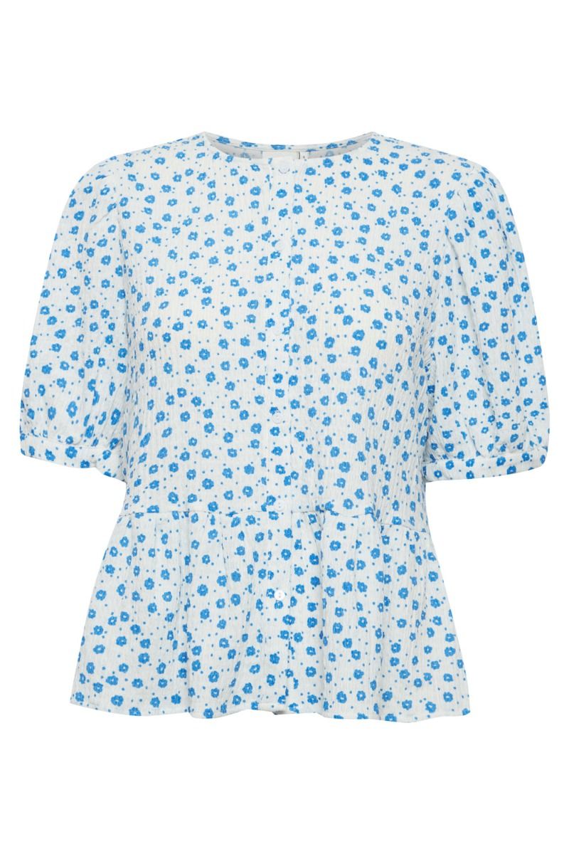 Ichi - Bluse - IX Mixa SS2 - Cloud Dancer w/ Blue Flower