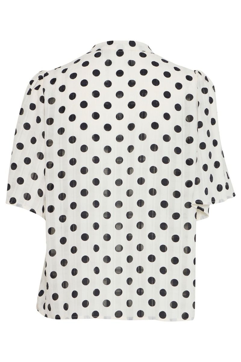 Ichi - Bluse - IX Pia MS - Cloud Dancer/Black Dot