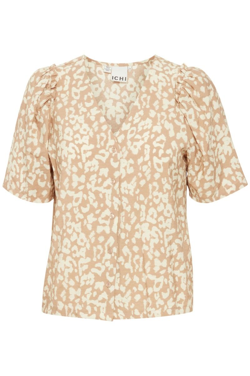 Ichi - Bluse - IH Tamiko SH - Natural Leo aop