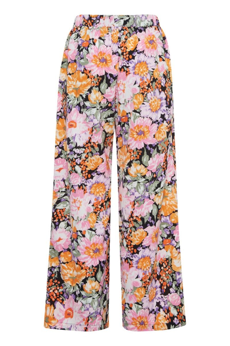 Ichi - Bukser - Filippa Pants - Black Flower mix 