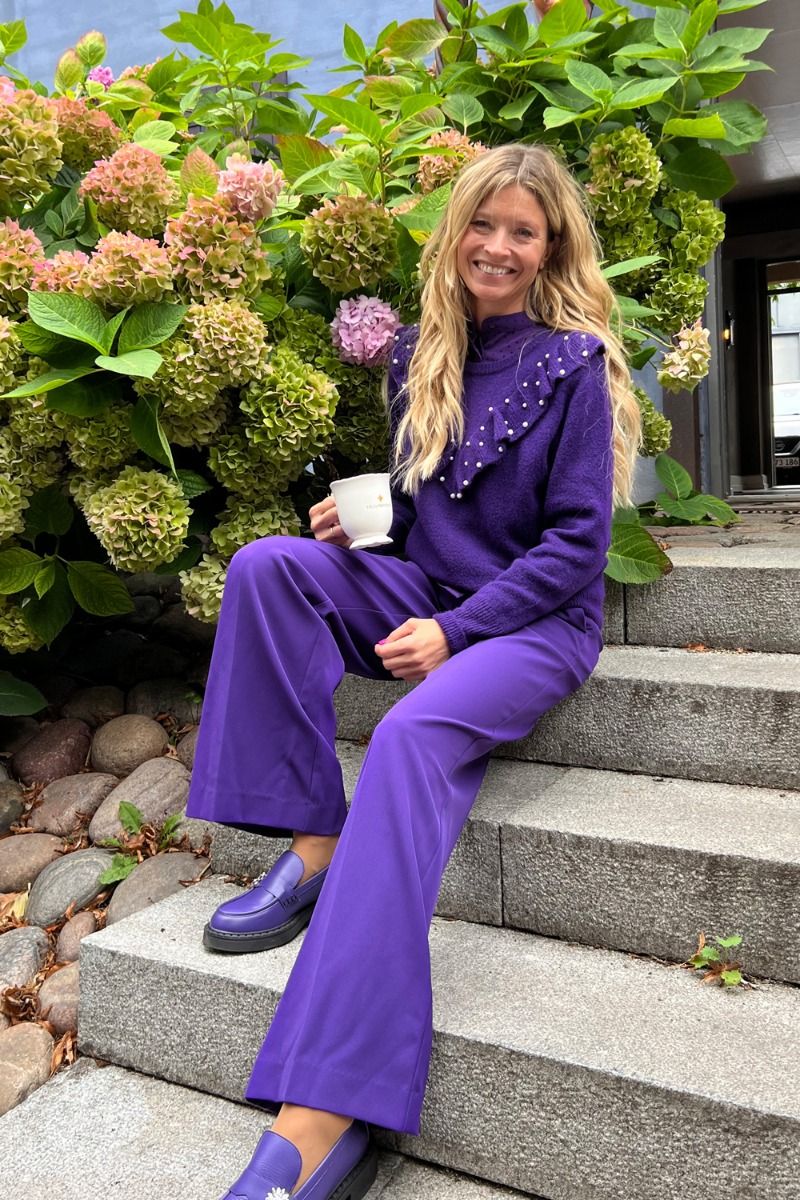 Ichi - Bukser - IH Lexi Wide Pants - Violet Indigo