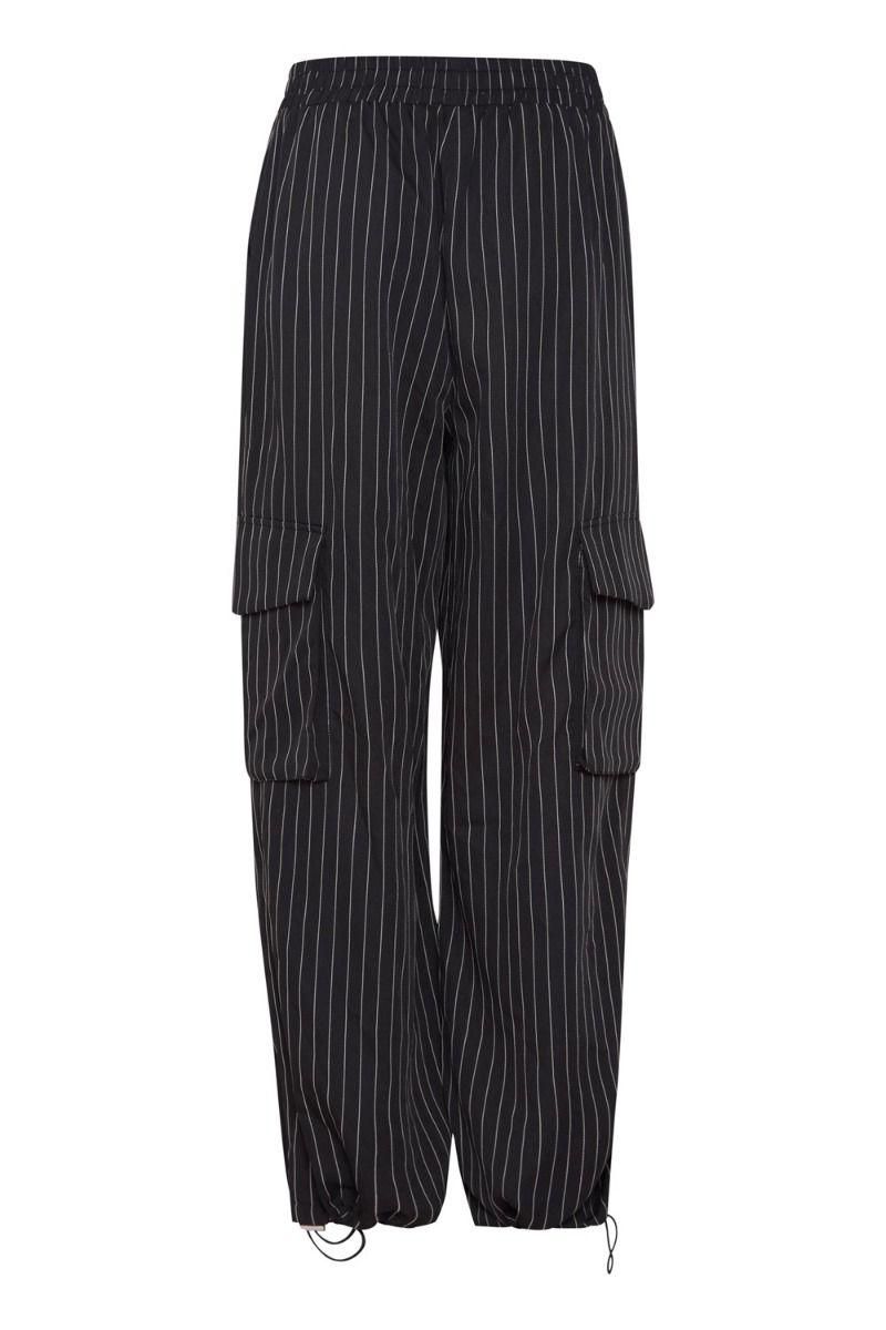 Ichi - Bukser - IX Kecia Striped Pant - Meteorite Pinstripe