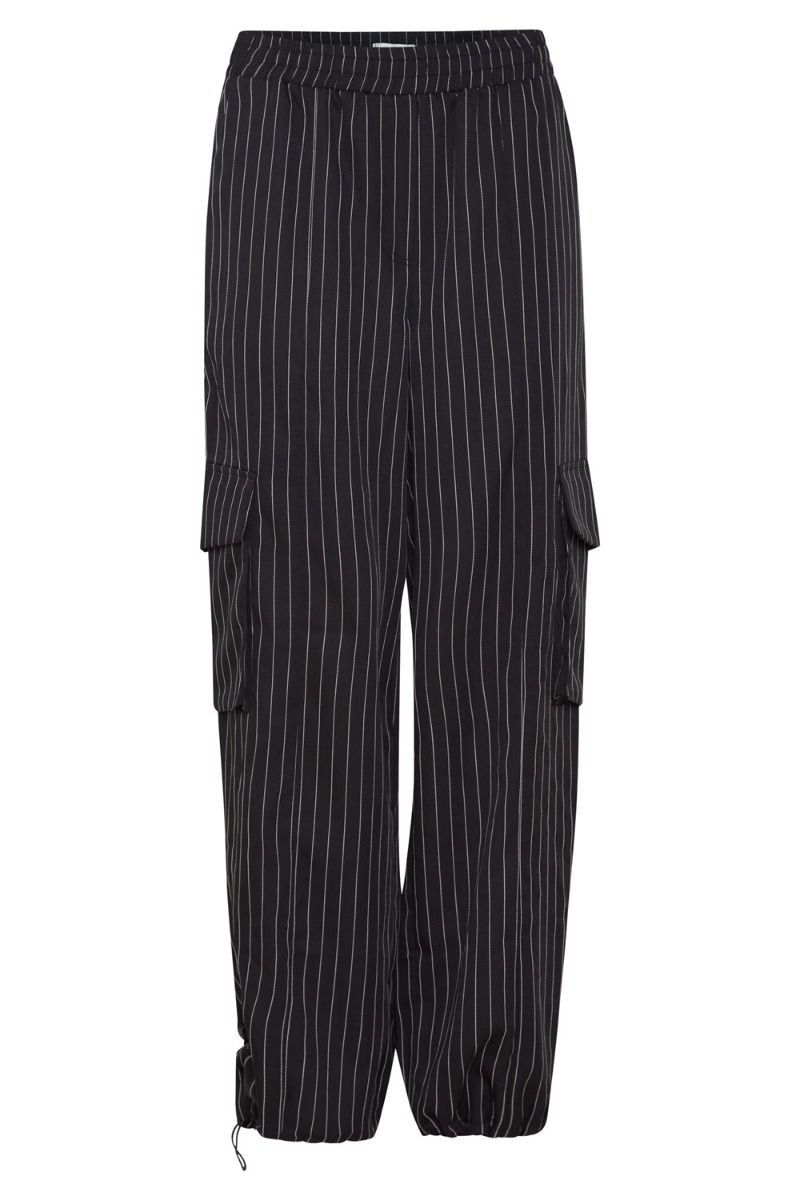 Ichi - Bukser - IX Kecia Striped Pant - Meteorite Pinstripe
